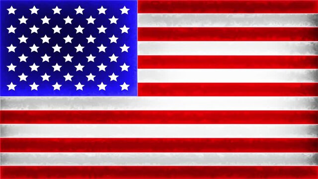 Animation of the american flag.usa background.United States concept.
