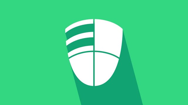 White Football club logo template icon isolated on green background. Design element for logo, label, emblem, sign, poster. 4K Video motion graphic animation.