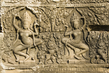 Apsara dancer, Bayon Temple Angkor Thom, Siem Reap, Cambodia,  Asia