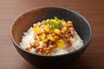 たくあん納豆のご飯