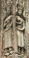 Devatas in a niche, Ta Som Temple, Angkor, Siem Reap, Cambodia, UNESCO World Heritage Site