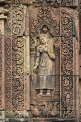 Fototapeta na wymiar Carved walls, Banteay Prei Temple, Angkor, Siem Reap, Cambodia, UNESCO World Heritage Site