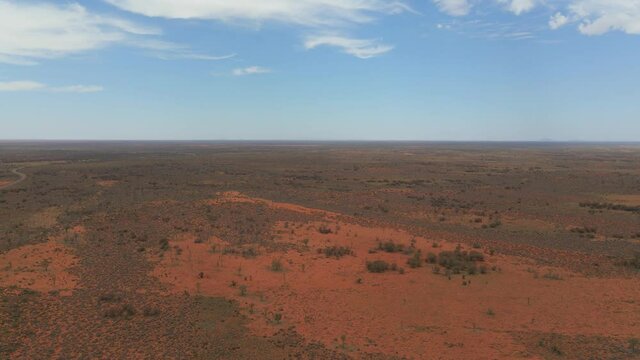 Desolate Desert At Red Centre Near Ayers Rock, Uluru-Kata Tjuta National Park In Northern Territory, Australia. - Static Wide Shot