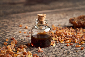 Obraz na płótnie Canvas Myrrh essential oil and resin