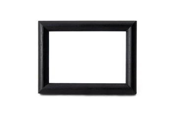 Front view of black photo frame isolated on white background