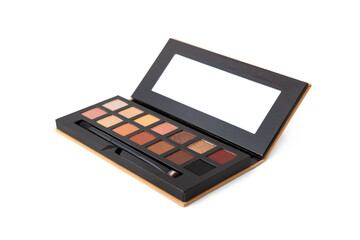 Eye shadow palette with makeup brush and mirror