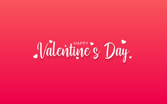 Happy Valentine's day text. Valentines Hand lettering typography poster background.