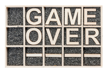 Wooden letters game over empty fields