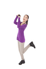 Portrait of a Young woman taking picture