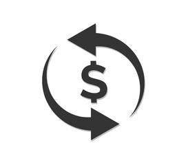 Currency conversion flat vector icon. Dollar conversion flat vector icon.