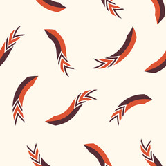 Seamless arrow pattern background. Smoothly randomly located curved arrows. Vector color illustration.
