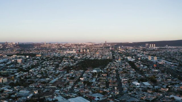 Panoramic aerial view of the city of Queretaro, modernity and history.