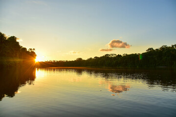 sunrise over the lake