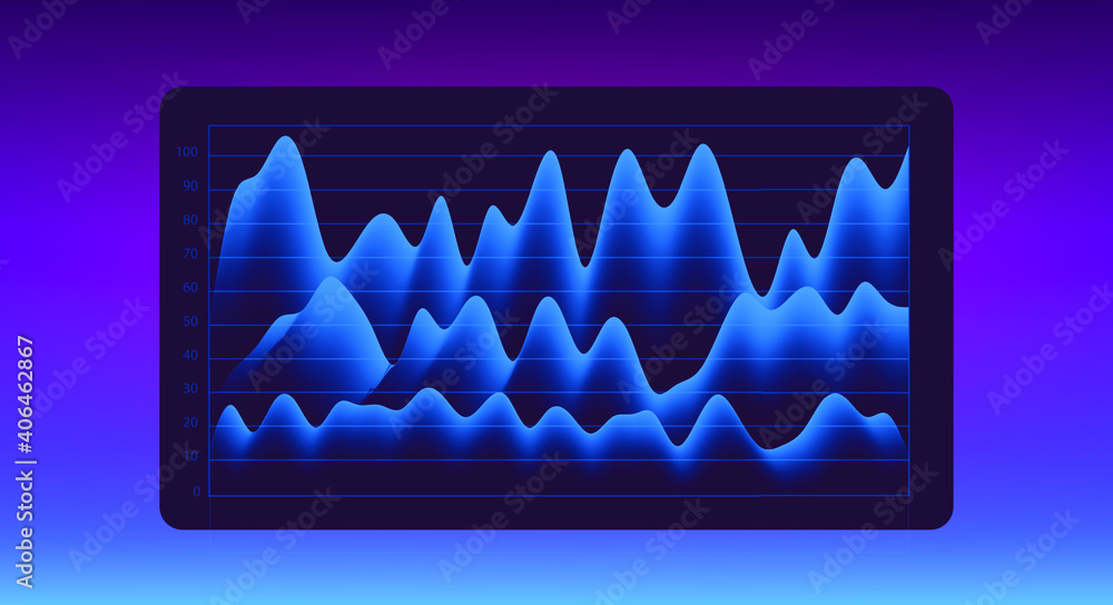 Aufkleber Data visualization and statistics concept. Abstract mathematical graphs and charts.