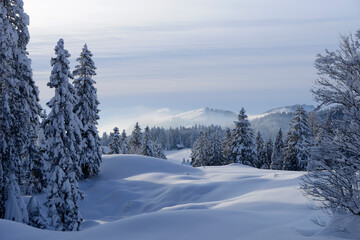 l'Alpstein après de fortes chutes de neige en hiver - Suisse