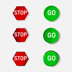 Illustration vector graphic of stop and go sign