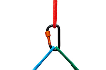 image of a carabiner on a rope