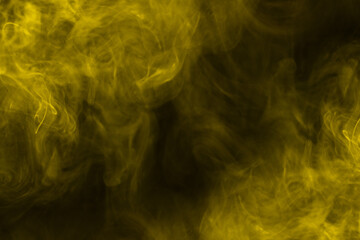 Yellow steam on a black background.