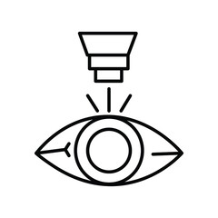 Opthalmology eye test medical line icon 