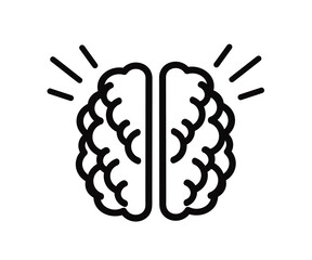 Fototapeta na wymiar Human brain on a white background. Symbol. Vector illustration.