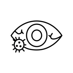 Eye virus disease medical line icon