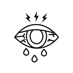 Eye allergy medical line icon