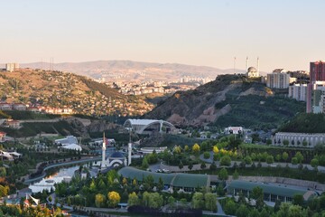 Obraz premium View of the Ankara city from the observation deck Ankara North Star (Kuzey Yildizi) Mosque.