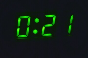 Numbers on the LED clock in the dark
