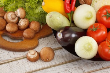 Vegetable fresh tomato pepper eggplant. harvest corn