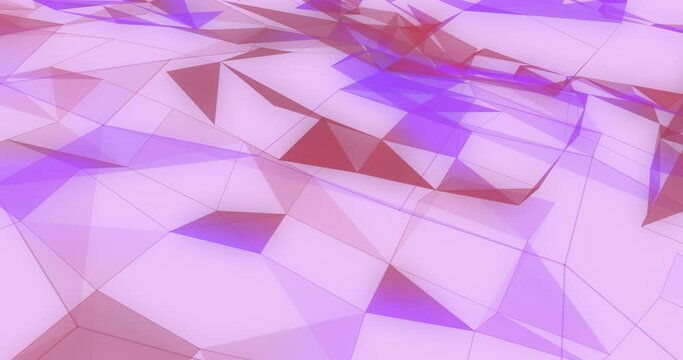 Animation of network of connections floating on pink and purple background