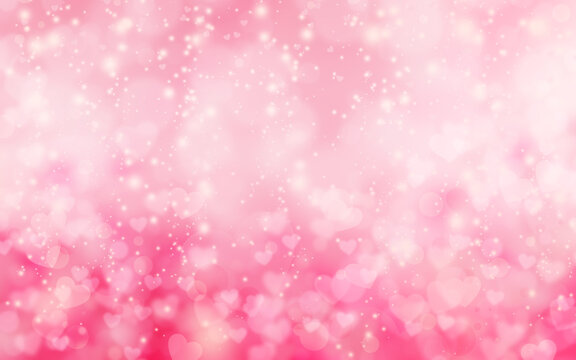 St. Valentine's Day pink hearts bokeh background