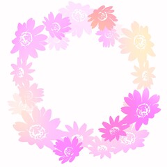 ピンクのお花のフレーム