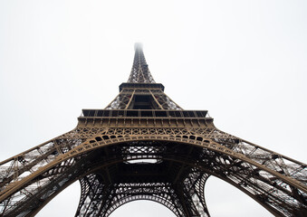 Eiffel Tower in the mist, Paris, France