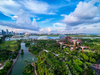 Aerial view of Gardens by the Bay, singapore
