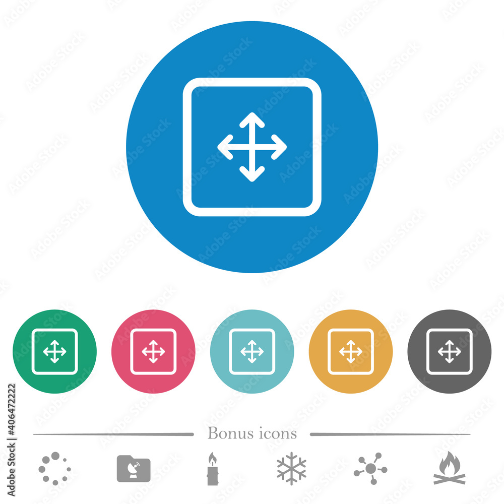 Poster drag object flat round icons