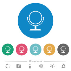 Desk mirror flat round icons