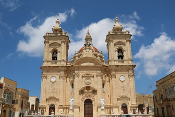 Fototapeta na wymiar Church in Xagħra on Gozo, Malta