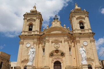 Fototapeta na wymiar Church in Xagħra on Gozo, Malta