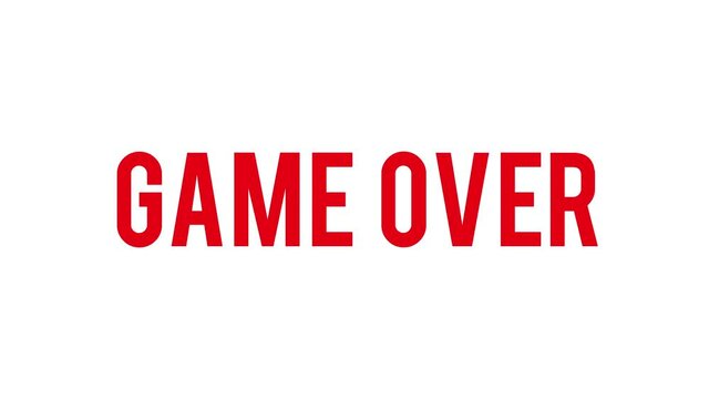 Glitched text game over design motion graphic. Distorted glitch style modern background. Available in 4K FullHD video render footage