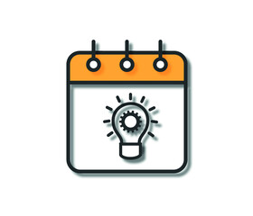 Bright idea concept with light bulb. Unique idea. Vector illustration isolated on white background.