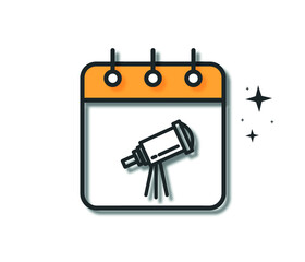 Telescope, astronomy line icon. Editable contour. Pixel is perfect. For Mobile and Web.
