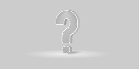 Naklejka premium Realistic 3d question mark design background