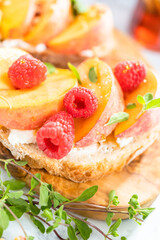 Peach ricotta toast