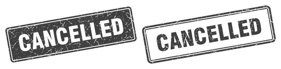 cancelled stamp set. cancelled square grunge sign