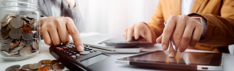 Searching Browsing Internet Data Information with blank search bar.businessman working with smart...