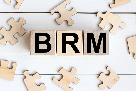 BRM - Business Reference Model made of wooden letters. on white background