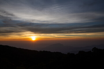 Doi Inthanon view point in the morning, Doi Inthanon National Park, Chiang Mai, Thailand
