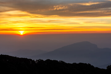 Doi Inthanon view point in the morning, Doi Inthanon National Park, Chiang Mai, Thailand
