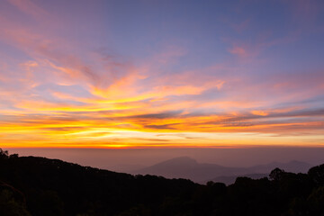 Doi Inthanon view point in the morning, Doi Inthanon National Park, Chiang Mai, Thailand
