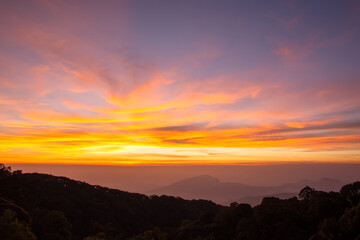 Doi Inthanon view point in the morning, Doi Inthanon National Park, Chiang Mai, Thailand